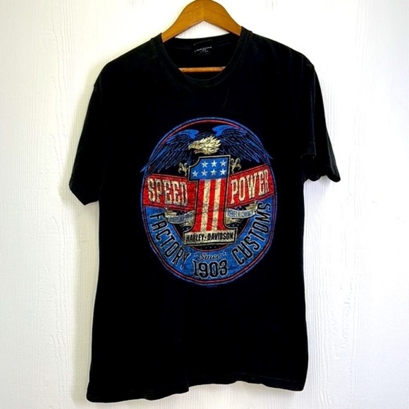 Harley Davidson - Bald Eagle Speed Power Folsom CA Short Sleeve T Shirt Size LG - Picture 6 of 12